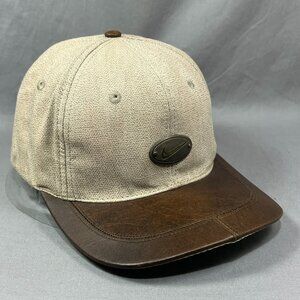 Vtg Nike Golf Metal Swoosh Strapback Hat Cap Brown Adjustable Leather Mens 90s